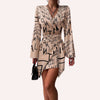 Wrap Dress With Abstract Marble Print