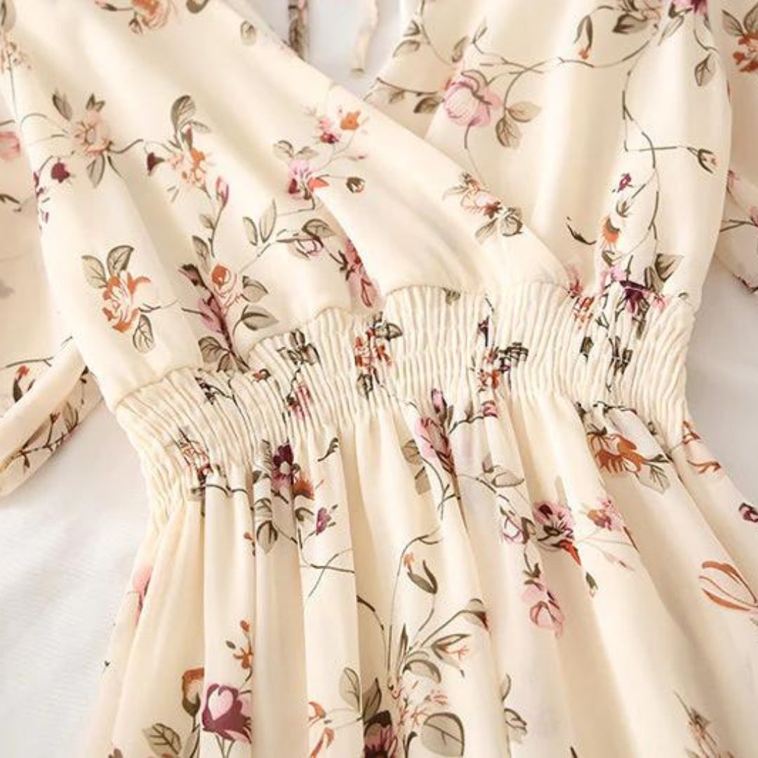 Elegant floral print midi dress