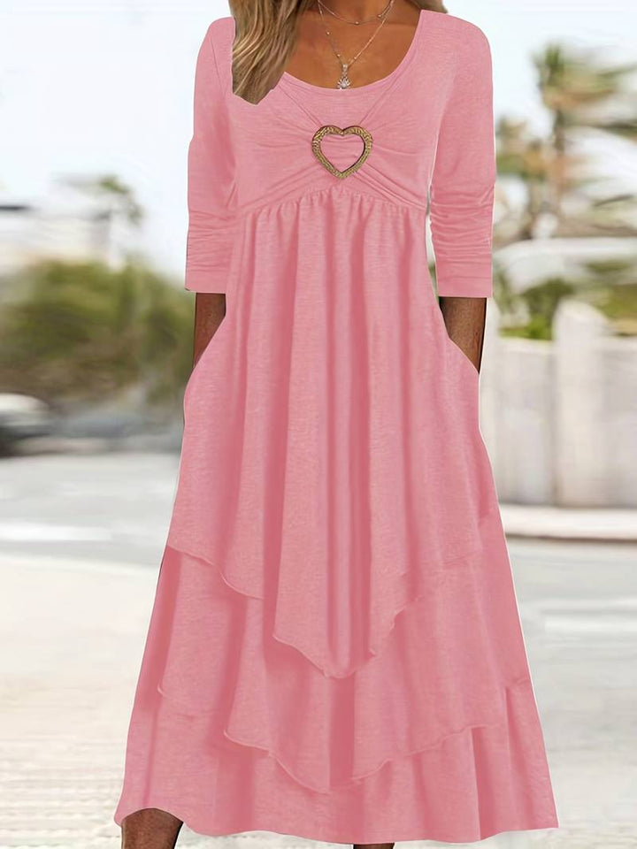 Heart ring decor layered dress