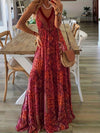 Bohemian-style maxi dress with ethnic print