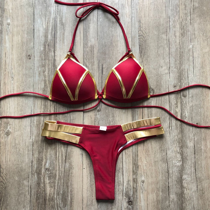 Stylish bikini with bronze sides