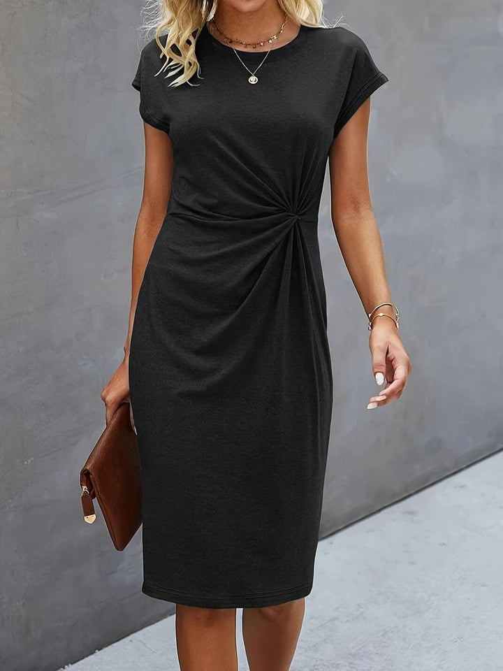 Black dress with twist front