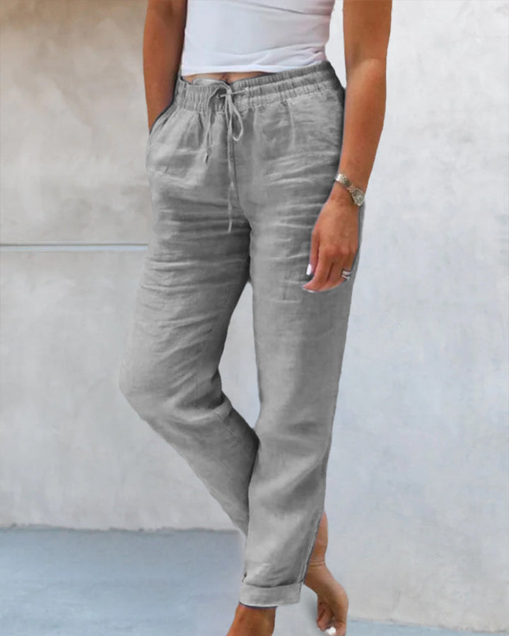 Marisol - Solid-coloured straight-leg trousers
