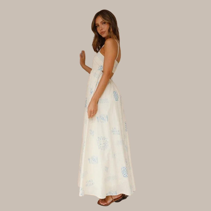 Summer maxi dress with delicate prints