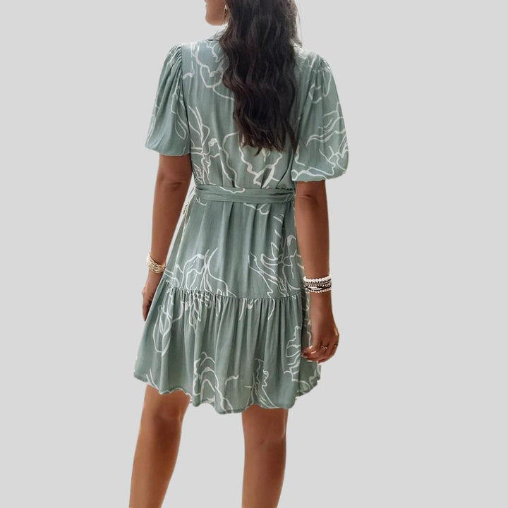 Shirt dress with abstract print