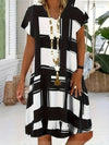 Midi dress with grid lines