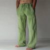 Leisure trousers made of linen, single-coloured, for men