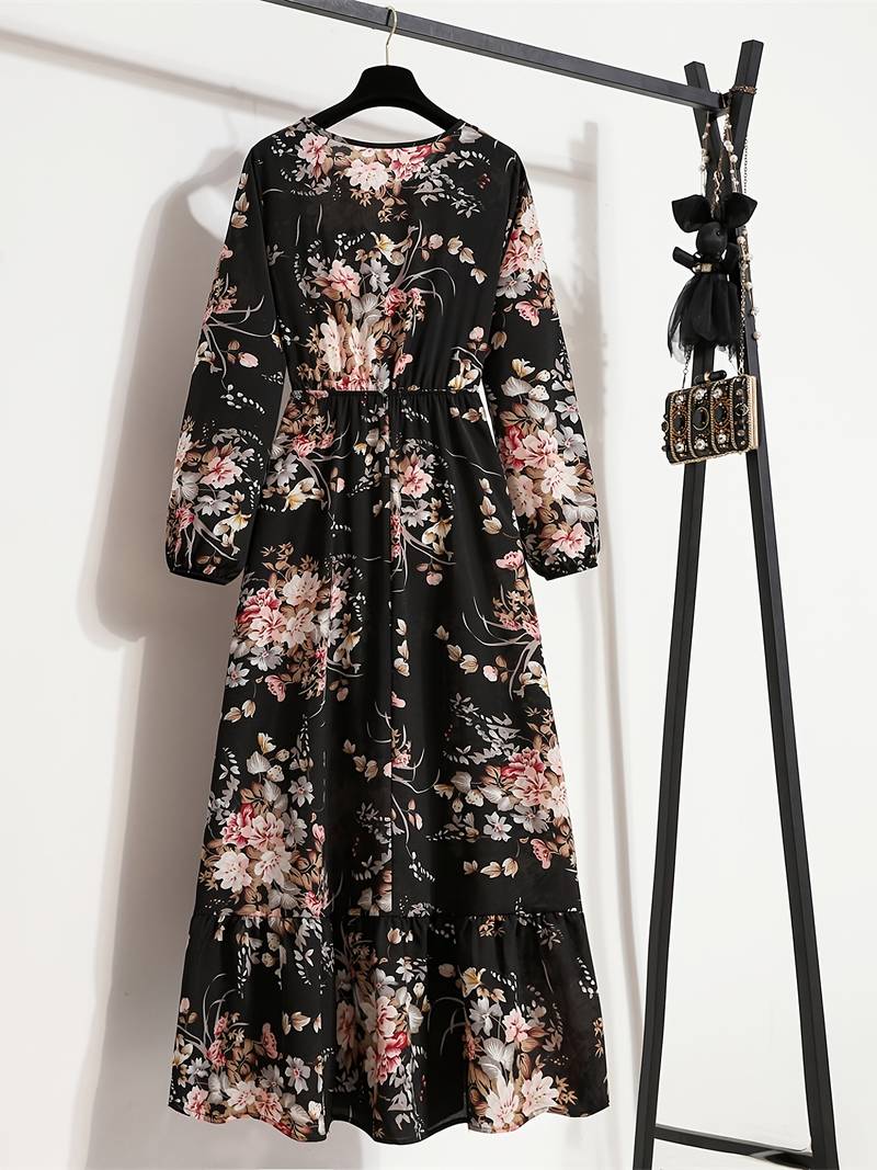 Long dress with bohemian floral print