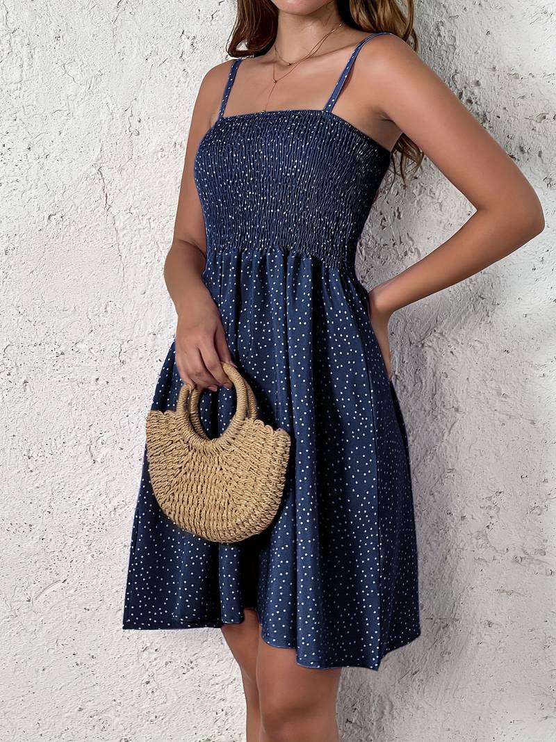 Dotted smock dress