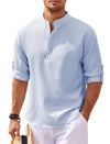 Long-sleeved linen casual shirt for men