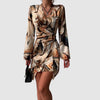 Wrap Dress With Abstract Marble Print