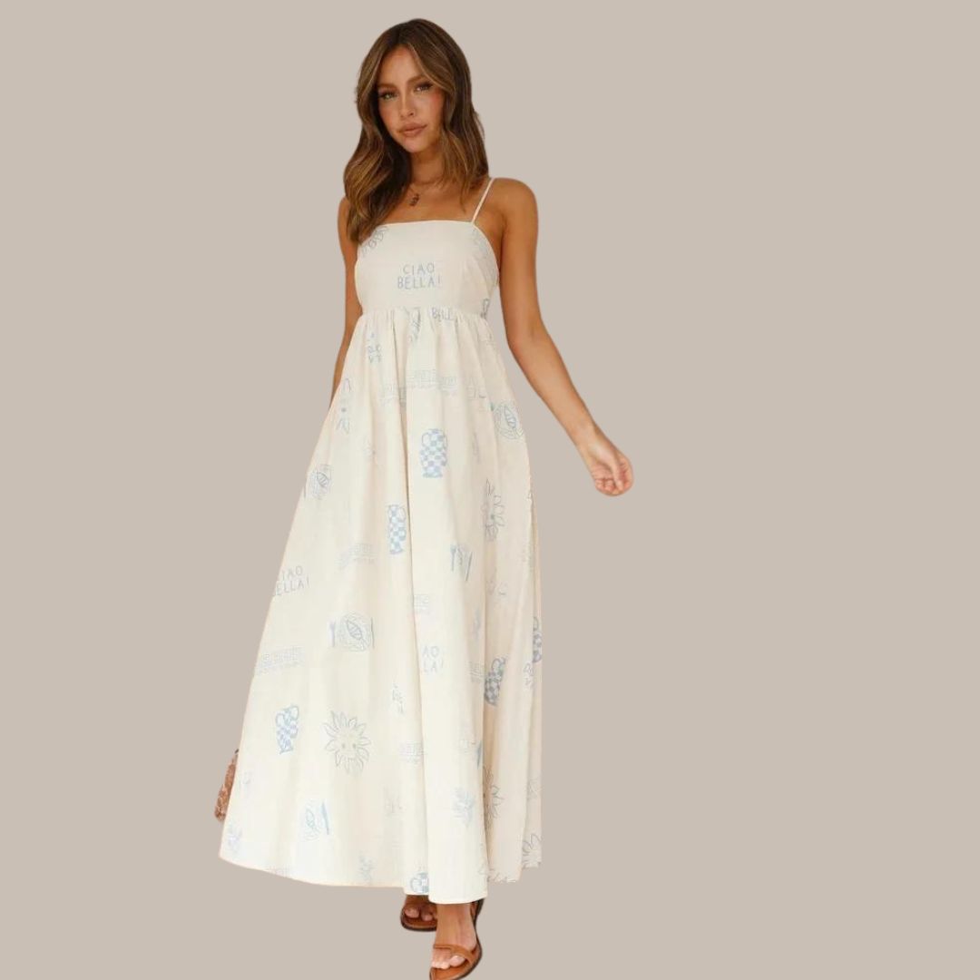 Summer maxi dress with delicate prints