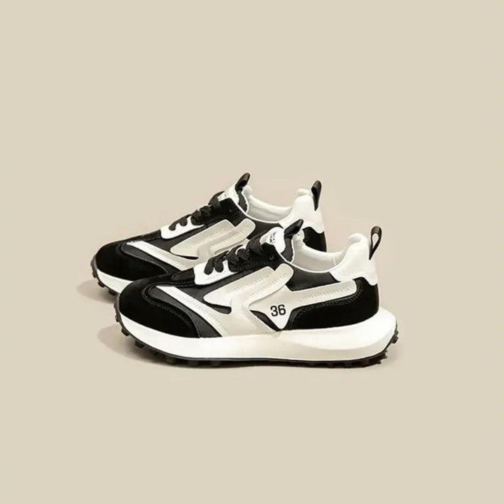 Mia - Fashionable chunky trainers with contrasting textures