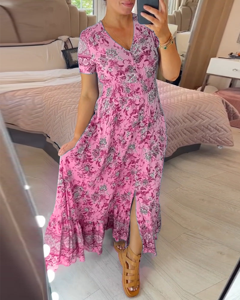 Casual boho floral dress