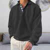 Long-sleeved men's hooded jumper with V-neck