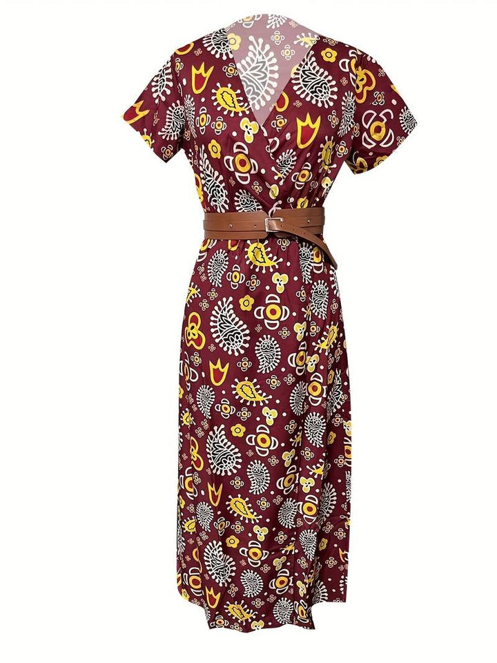 Abstract floral long maxi dress