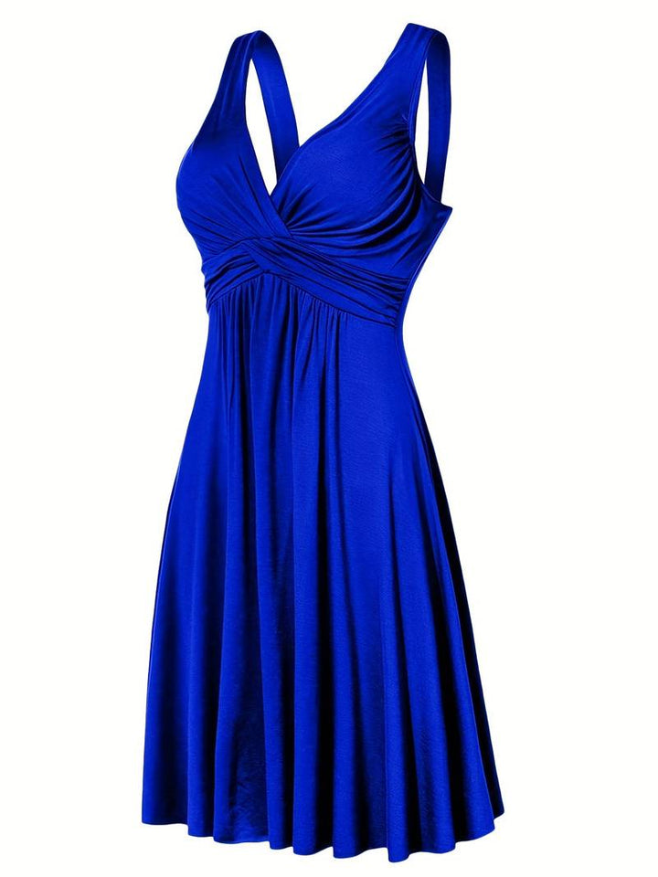 Elegant tank dress with deep V-neckline