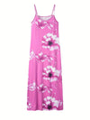 Slim-fit maxi dress with floral print