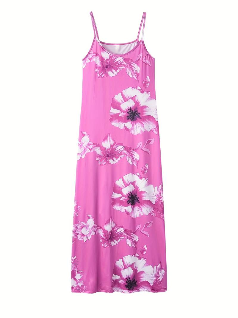 Slim-fit maxi dress with floral print