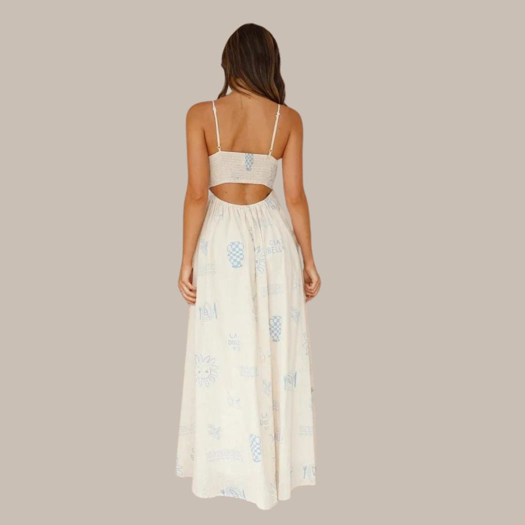 Summer maxi dress with delicate prints