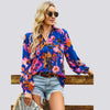 V-neck blouse with abstract print