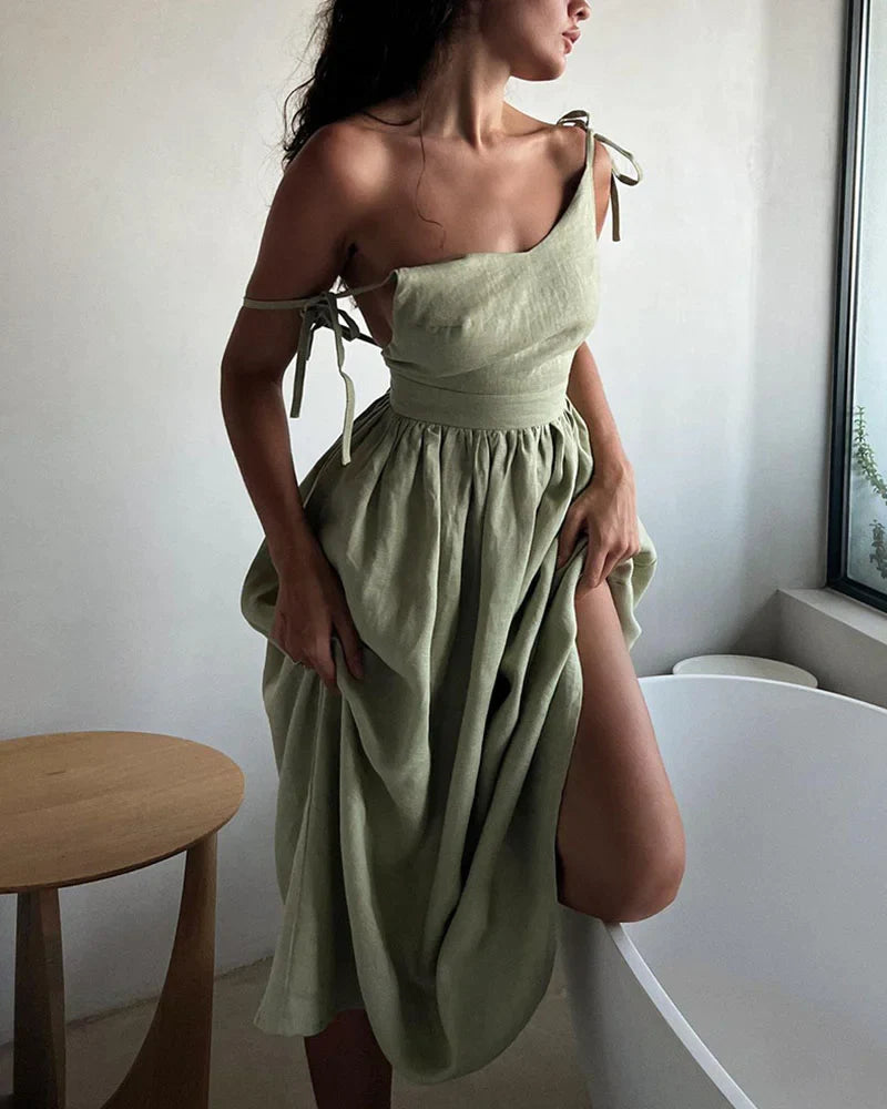 Comfy strapless backless dress