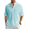 Long-sleeved linen casual shirt for men