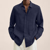 Long-sleeved linen shirts for men