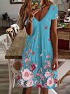 Short-sleeved dress with floral print