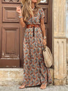 Abstract floral long maxi dress