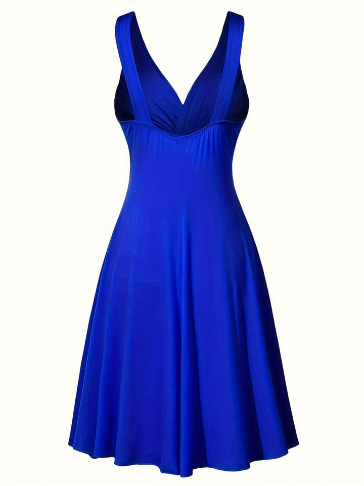 Elegant tank dress with deep V-neckline