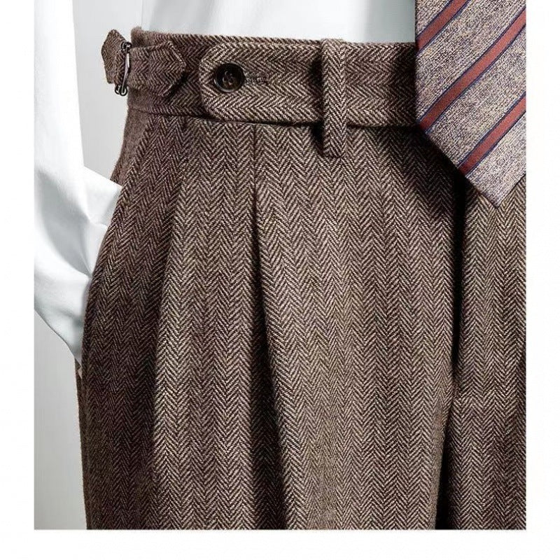 Men's leisure trousers in tweed