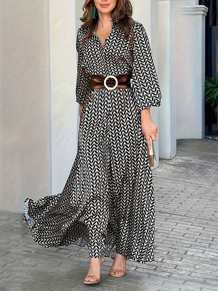 Geometric printed maxi dress