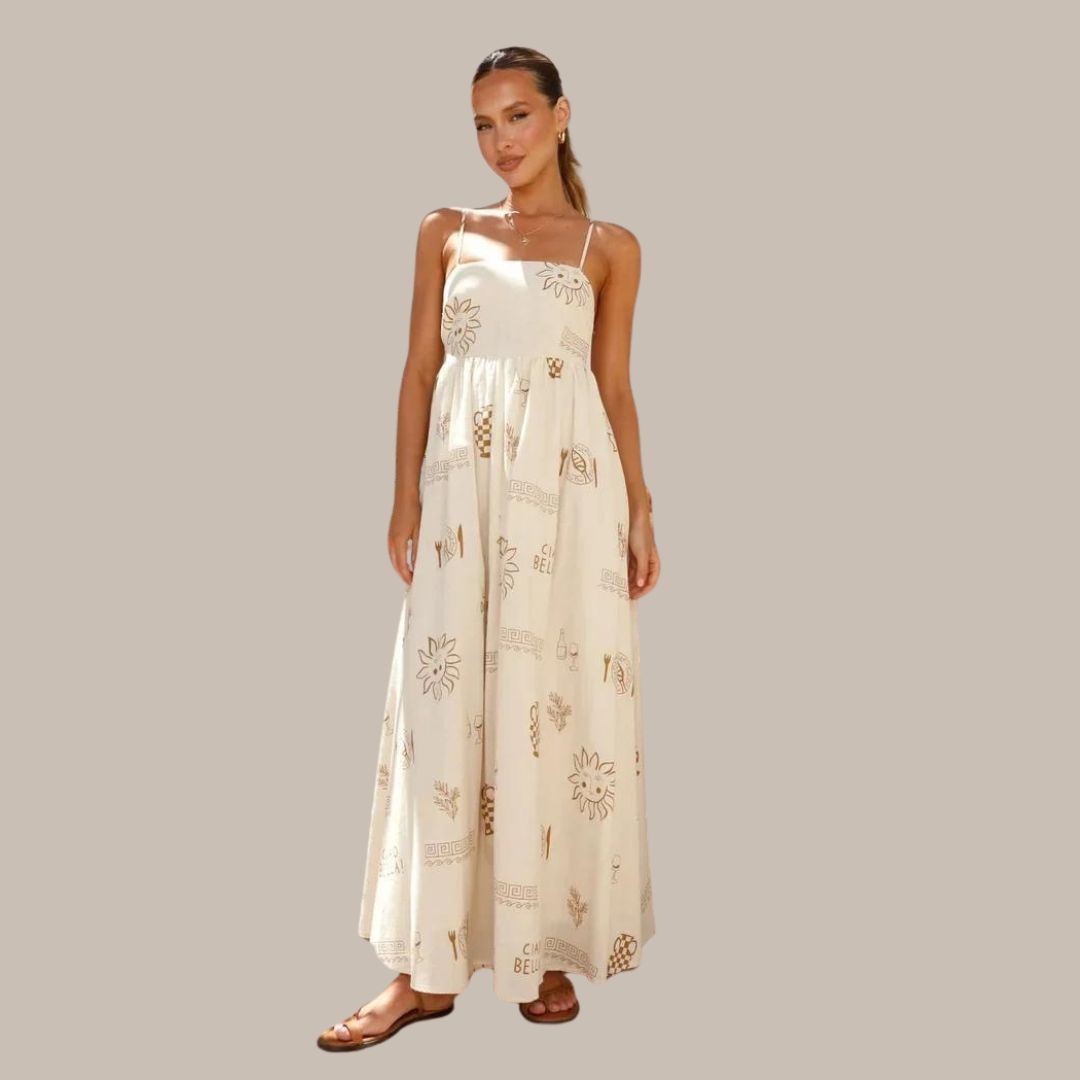 Summer maxi dress with delicate prints