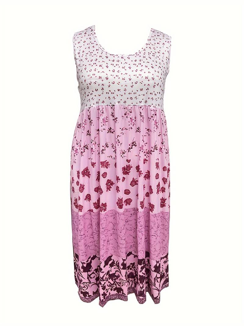 U-neck sleeveless boho dress