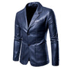 Lapel Leather Suit Jacket for Men