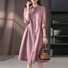 Shirt dress with button placket and breast pocket