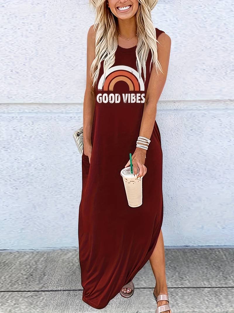 Long dress with letter print