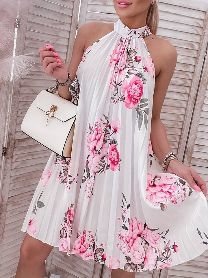 Halter neck dress with floral print