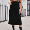 Trendy utility midi skirt with pockets