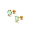 Elegant round cabochon stud earrings