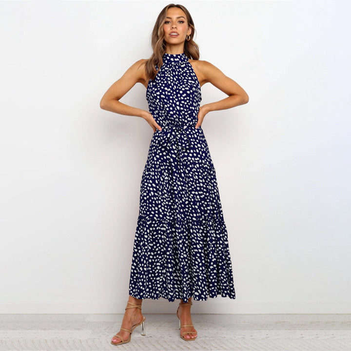 Elegant long polka dress