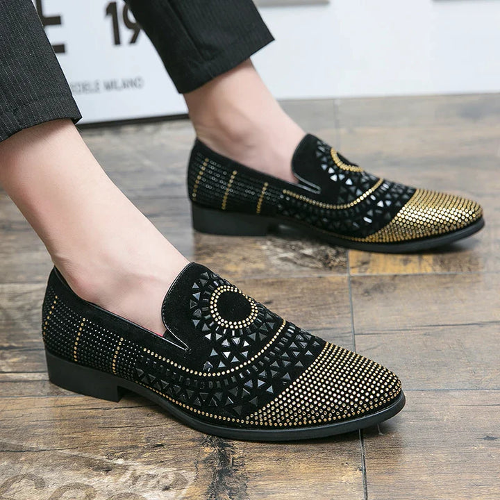 Studded oxford shoes with contrast piping