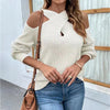 Warm Off Shoulder cross neck sweater for women