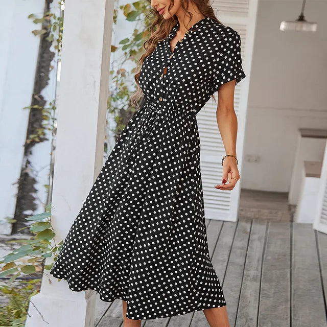 Dotted shirt dress for women