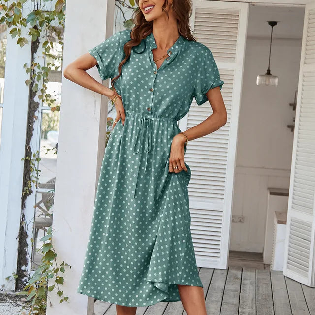 Dotted shirt dress for women