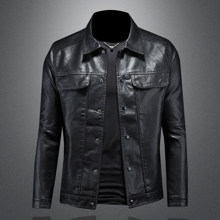 Leather biker jacket