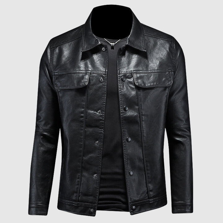 Leather biker jacket