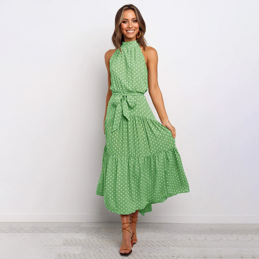 Elegant long polka dress