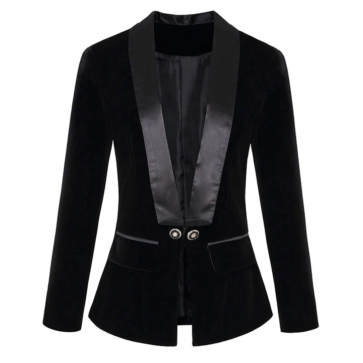 Velvet Tuxedo Blazer With Satin Lapels